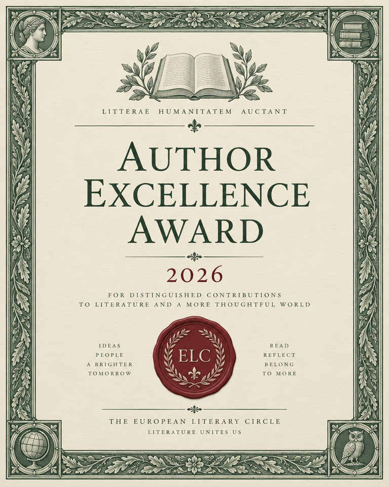 The Circle's 2026 Author Excellence Award certificate