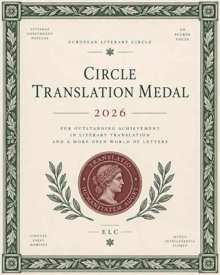 The Circle's 2026 Translation Medal certificate